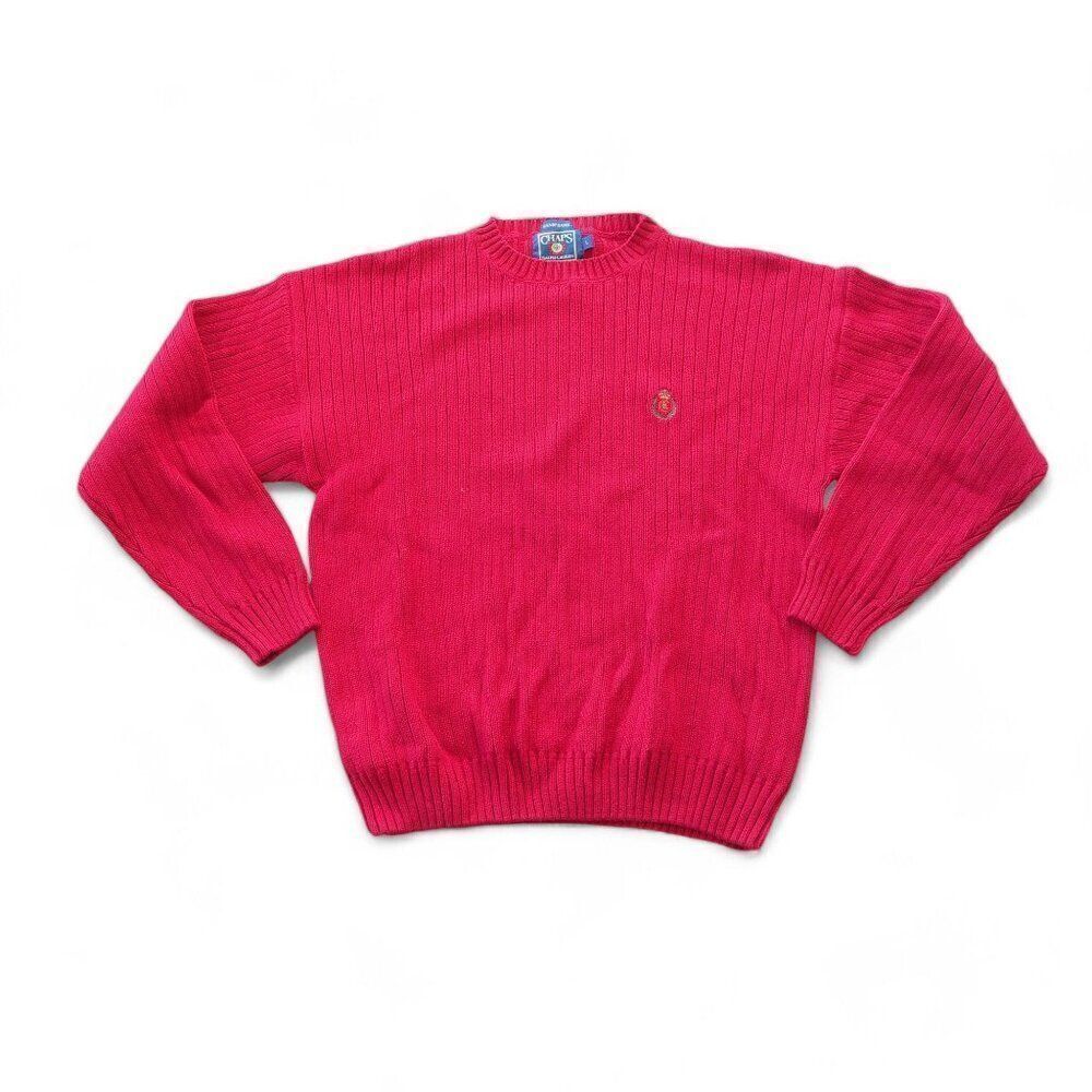 Chaps Ralph Lauren Handframe Vintage Crew Neck Sweater Red Men's‎ L